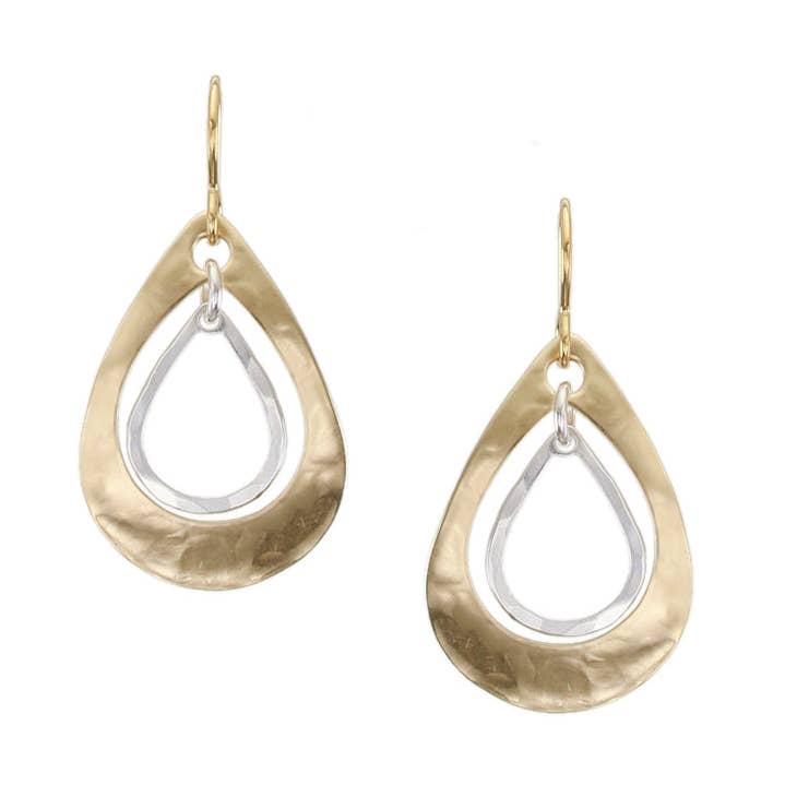Mittelgroße Drahtohrringe in Tropfenform für den Großhandel von Marjorie Baer