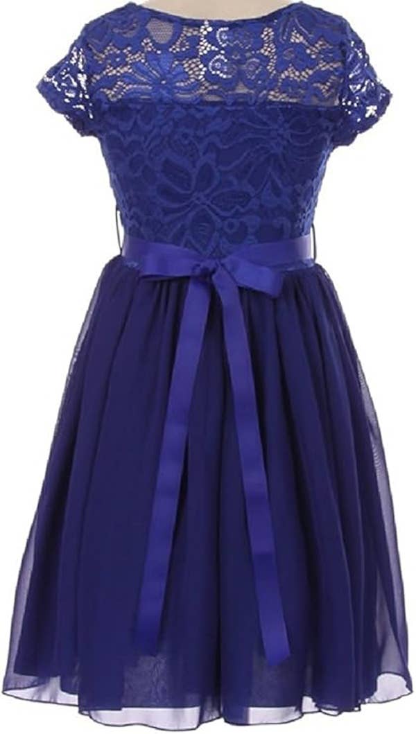 iGirlDress - Wholesale Dress - Kids - Floral Lace and Chiffon Flower Girl Dress 2-148