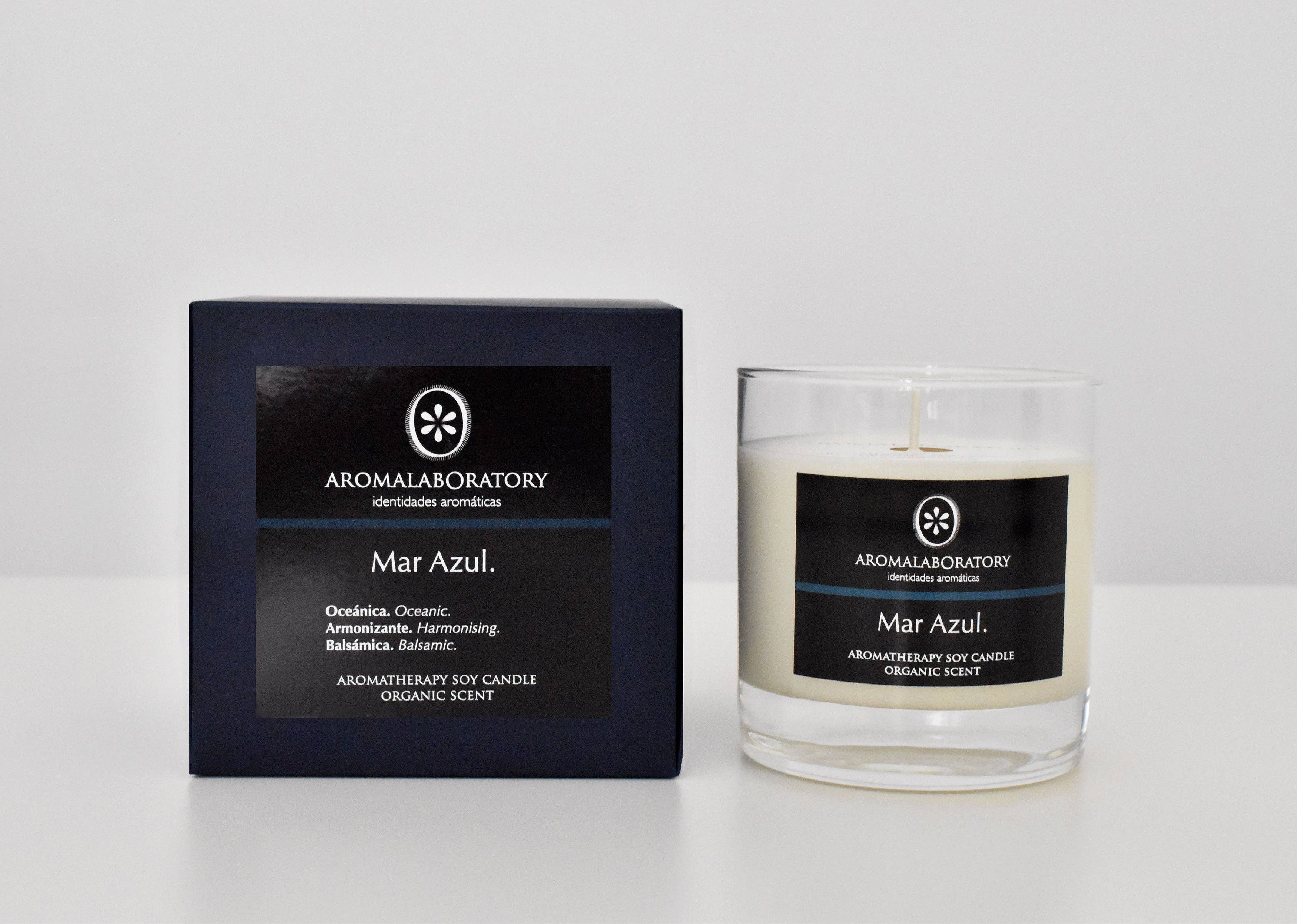 AROMALABORATORY - Wholesale Jar/Filled Candle - MAR AZUL soy candle. Eco-friendly.0