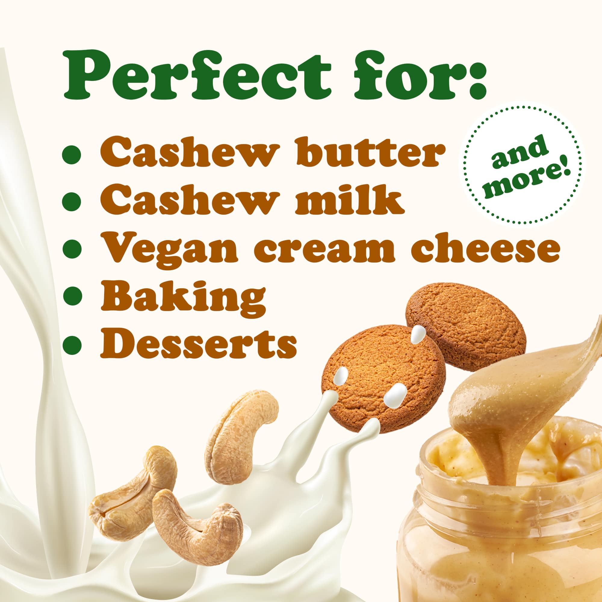 Food To Live – wholesale Nötter – Rå cashewnötter - Icke-GMO-verifierad, Kosher, Osaltad, Storlek W-3207