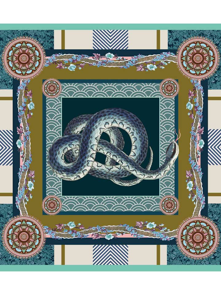 Scarf Snake Blue for wholesale by Artorial