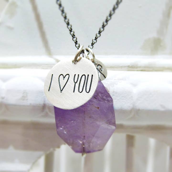 Colgante De Plata De Ley "I Love You" + Piedra (Co670) para venta al por mayor de Tass Joies España