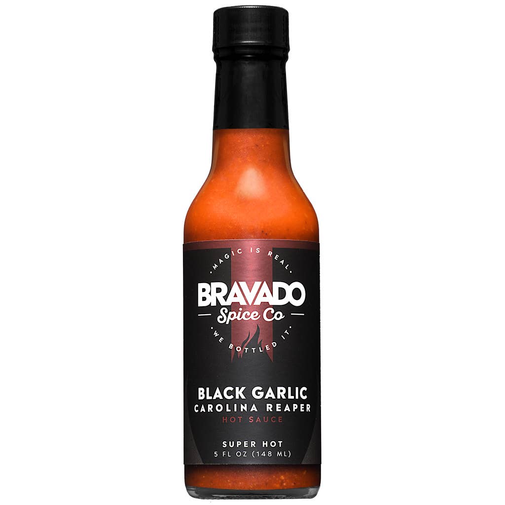 Bravado Spice Co. – Molho picante por atacado – Molho Picante de Alho Negro Carolina Reaper 12-pk no HOT ONES S64