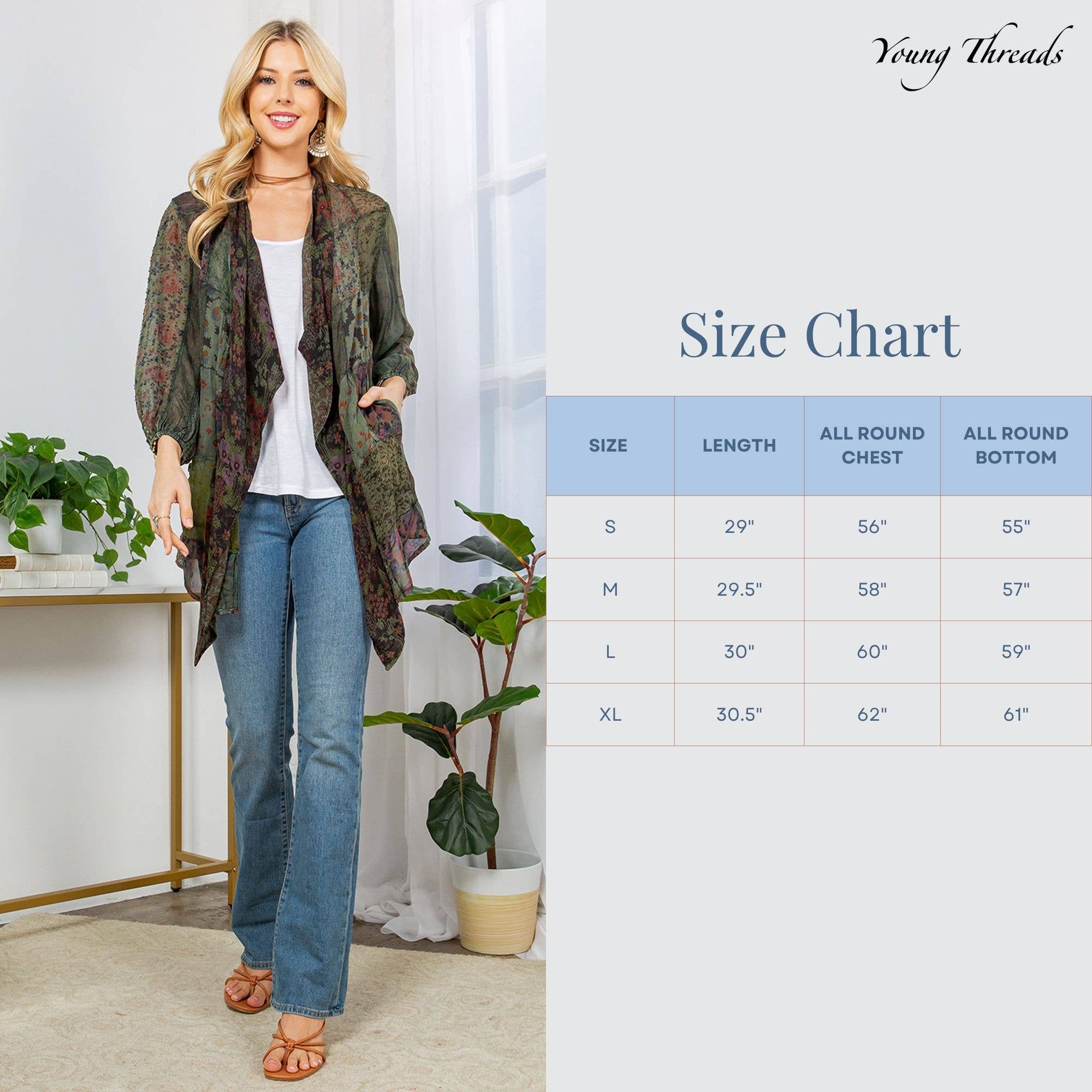 Young Threads - Vendita all'ingrosso Kimono - Donna - Kimono Shrug in Patch Mix N Match Sovratinto13