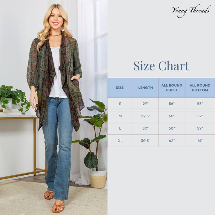 Young Threads - Vendita all'ingrosso Kimono - Donna - Kimono Shrug in Patch Mix N Match Sovratinto13