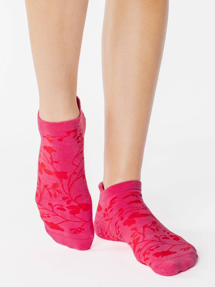 Women's Garden Vines Full Foot Grip Sock – No Slip Cotton Blend for Pilates & Barre for wholesale by Pointe Studio