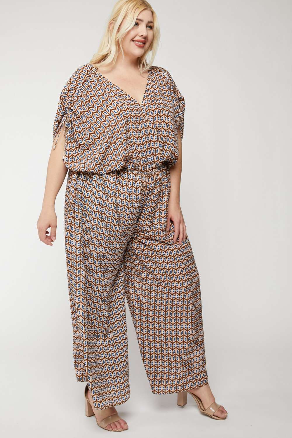 Davi & Dani - Vente Combinaison – femme - COMBINAISON SANS MANCHES IMPRIMÉE À COL EN V6