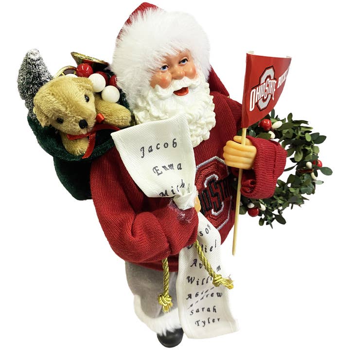 Santa’s Workshop Inc. - Wholesale Christmas Decoration - 12" Ohio State Proud Santa1