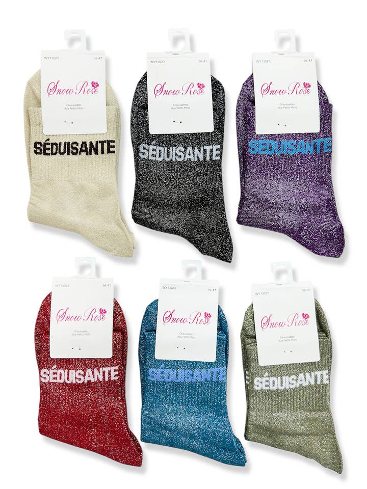 Assorted Shiny socks for wholesale on Faire0