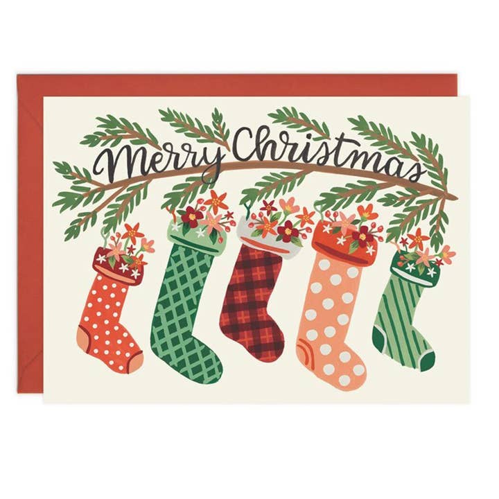 Bloom Stockings - Christmas Card for wholesale by LoveLight Paper