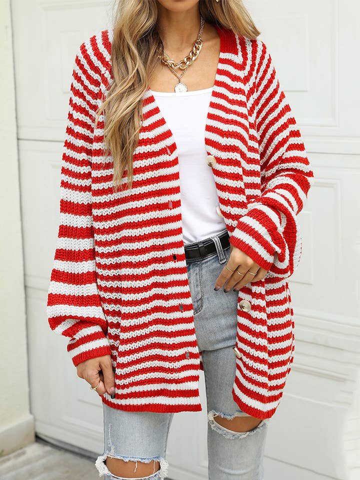 Single breasted loose striped cardigan knit coat and other Purchase Wholesale button cardigan. Free Returns & Net 60 Terms on Faire trending on Faire.