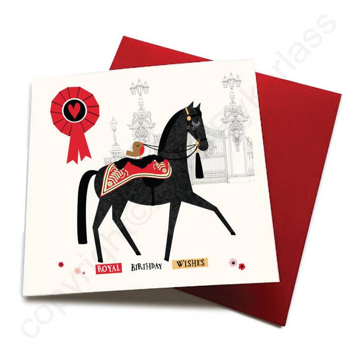Royal Birthday Wishes, biglietto di auguri a forma di cavallo per la vendita all'ingrosso da parte di Wotmalike