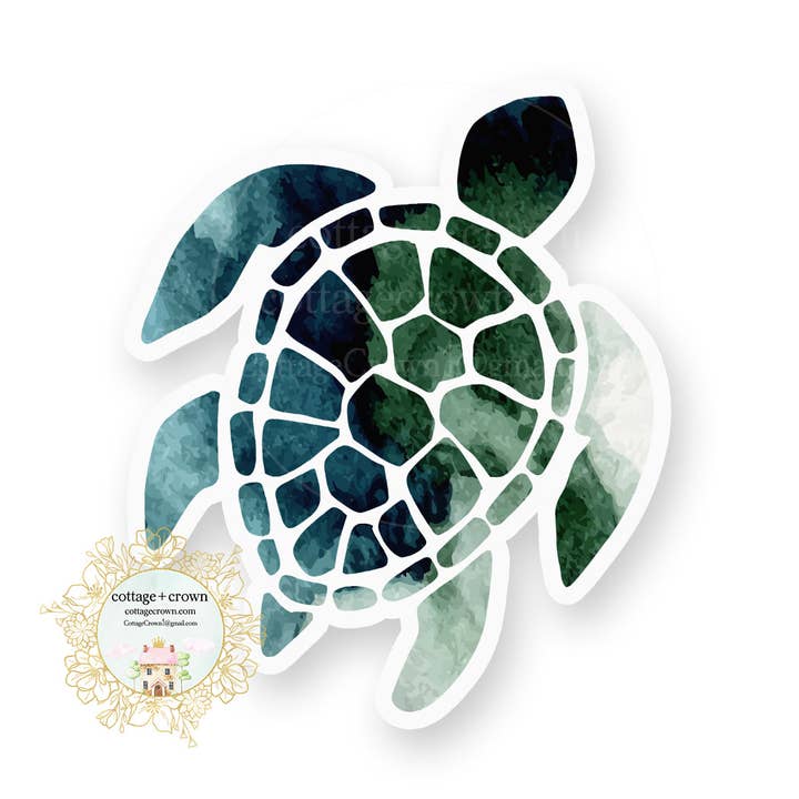 Sea Turtle Hawaiian Tropical Vinyl Decal Sticker for wholesale by cottage + crown