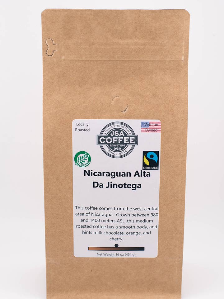 Commerce équitable biologique Nicaraguayen Alta De Jinotega pour la vente par JSA Coffee Roasting LLC