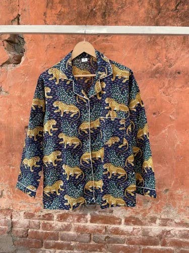 bhavnas boutique – Engroshandel Pyjamasæt - Dame – Pure Cotton PJ-sæt Pyjamasæt Tiger Print Natkjole Kvinder1