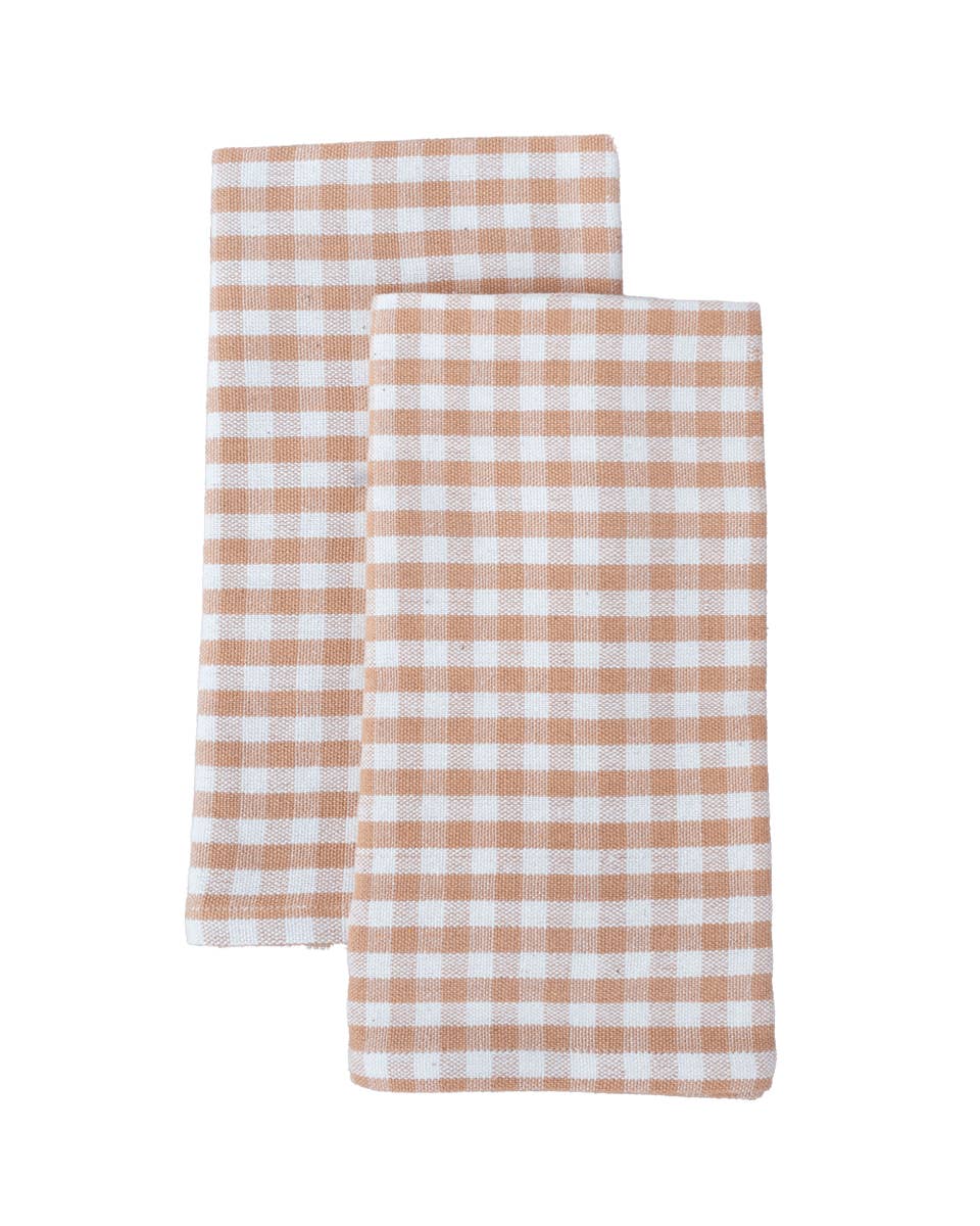 kd weave - Wholesale Dinner & cloth napkin - Tan Gingham Napkin | Set of 2