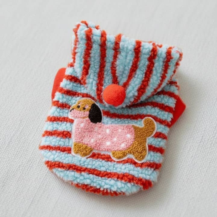 Sudadera con Capucha de Forro Polar a Rayas Ligera para Mascotas para el Invierno para venta al por mayor de kapeit