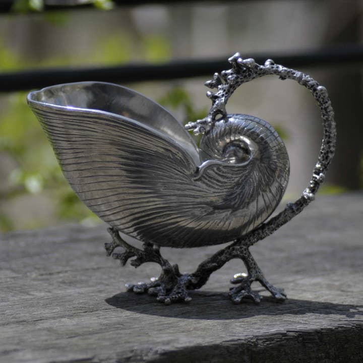 Pewter Nautilus Gravy Boat for wholesale by Vagabond House