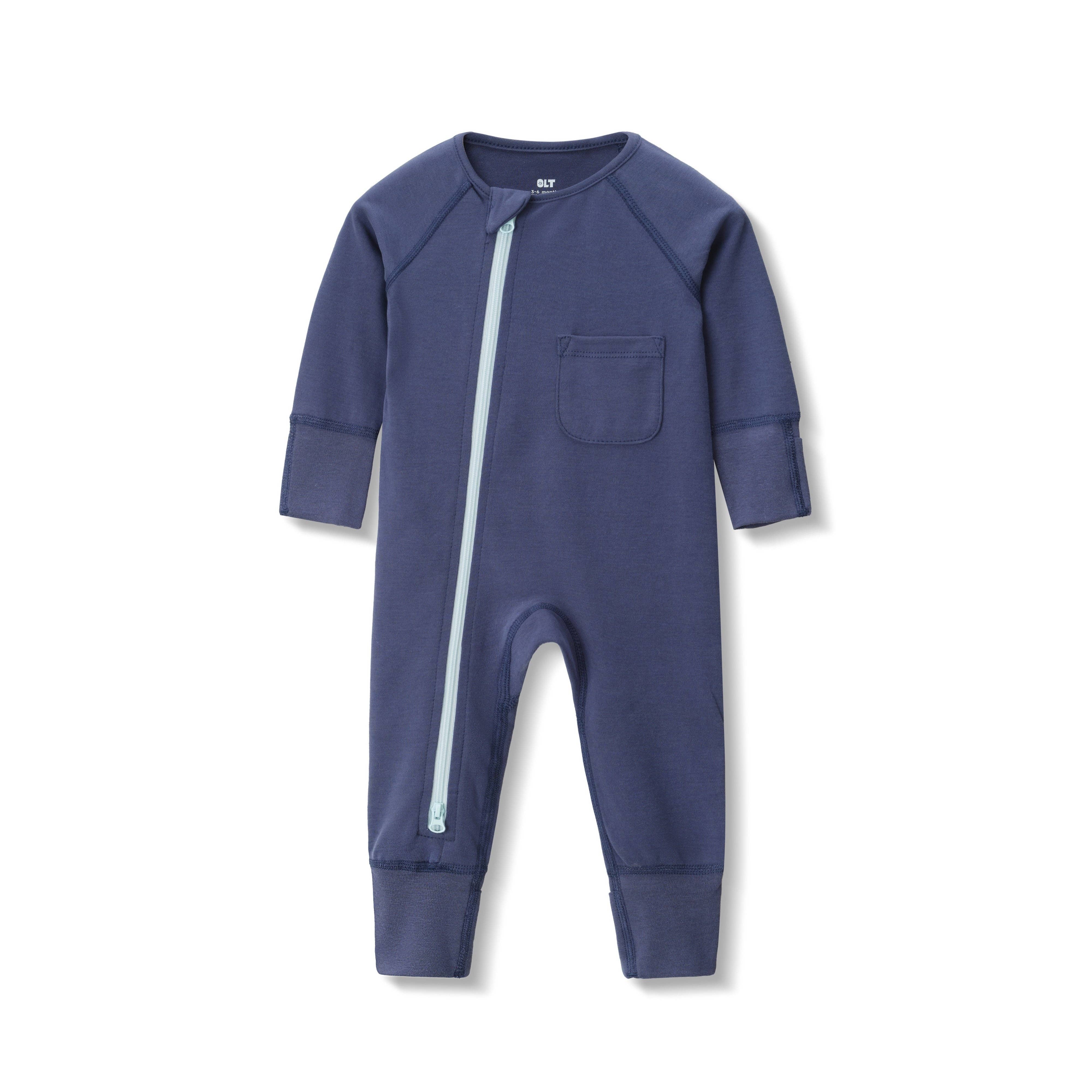 Our Little Treasures - Wholesale Jumpsuit - Baby - Zip Romper in Blueberry2