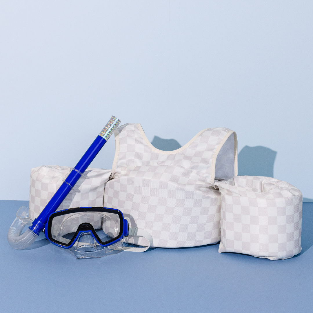 Drip Floats - Venta al por mayor Juguetes de playa/piscina - Niños y bebés - Flotador para niños con diseño cuadriculado neutro6