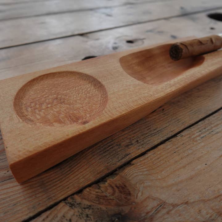 Indiana Hickory Single stick Cigar Ashtray with Coaster 11152024HO1 for wholesale by The Gant Collective