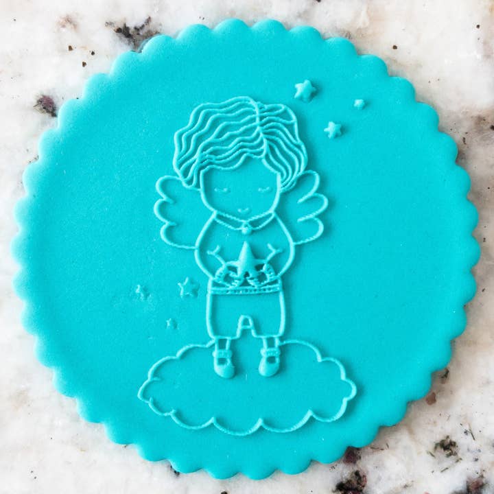 Pojke Angel Biscuit Cookie PopUp Embosser Stämpel för wholesale av Cut Bake Stamp