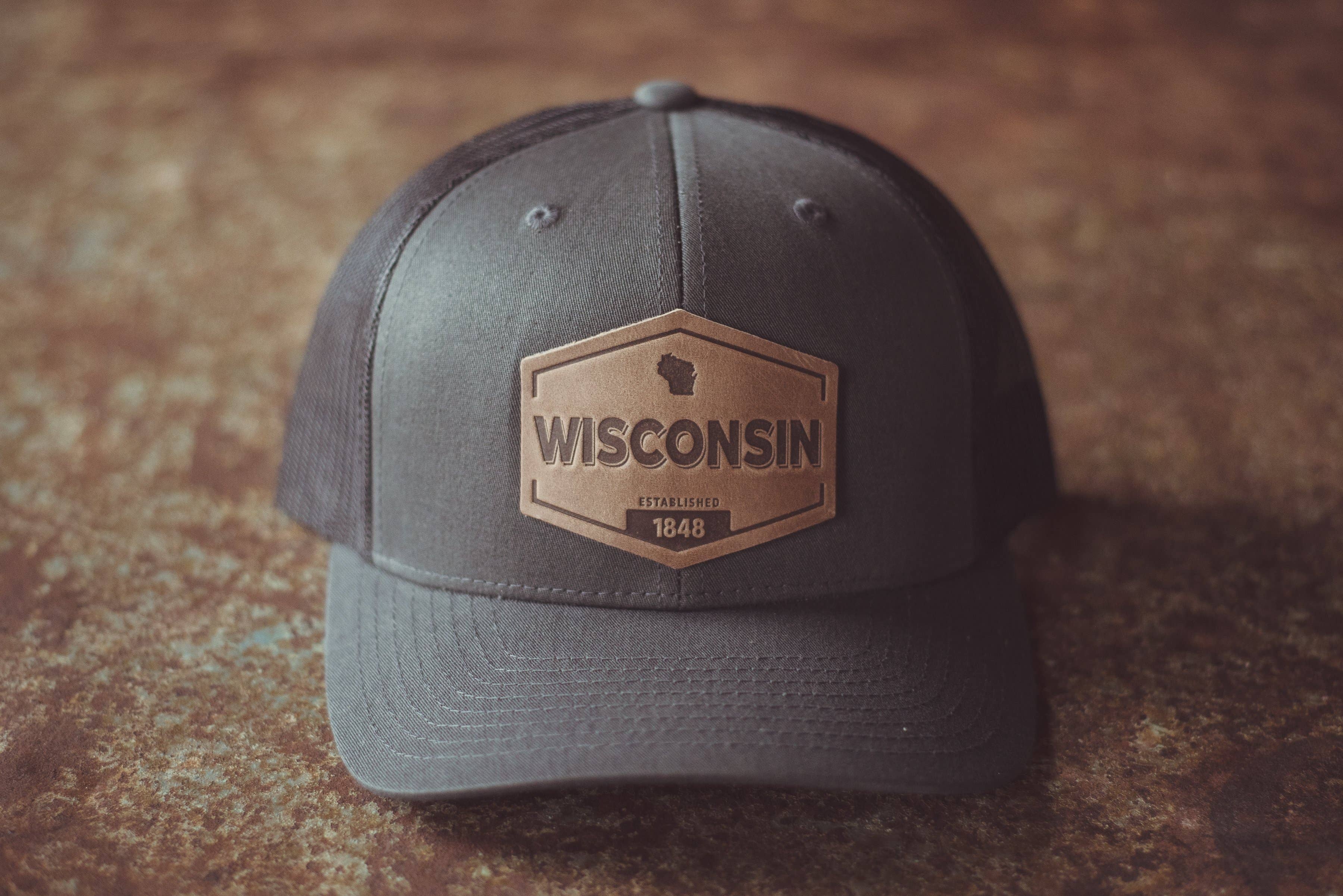 Range Leather Co. - Wholesale Trucker Hat - Unisex - Wisconsin Established Hat | Leather Patch Trucker Hat1
