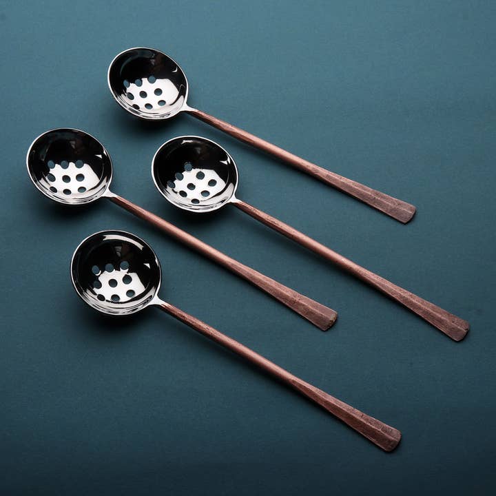 INOX artisans - Wholesale Kitchen Spoon - INOX Ridge Olive Spoons 4 Pc. Set