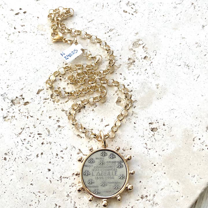 VB&CO Designs Handmade Jewelry - Wholesale Pendant/Charm Necklace - Simple French coin necklace rolo chain2