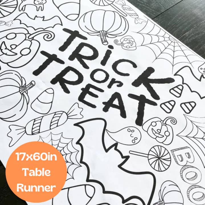 Halloween Trick or Treat Table Runner for wholesale by Creative Crayons Workshop