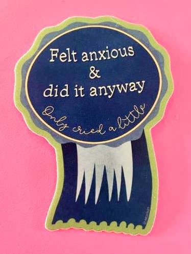 Felt Anxious Realistic Achievement Ribbon Sticker for wholesale by Unruly Wit
