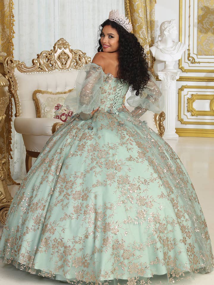 LA Merchandise – wholesale Klänning - Dam – LA206 Axelbandslös Balklänning med Puffärmar för Quinceañera2