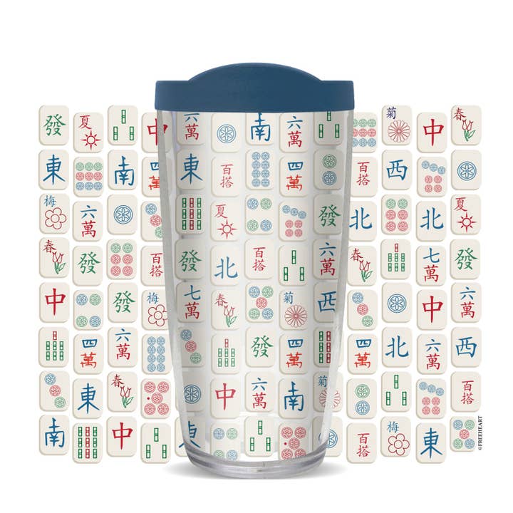 Mahjong Tiles Pattern Tumbler for wholesale by FREEHEART
