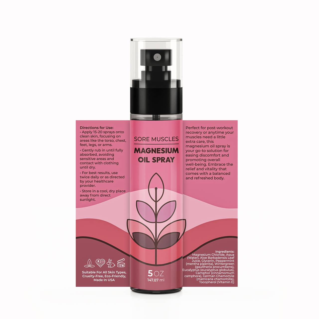 The Midwest Sea Salt Company - Wholesale Pain Relief Spray/Cream - Magnesium Premium Fragrance Oil Spray â€“ Sore Muscles - 5oz1