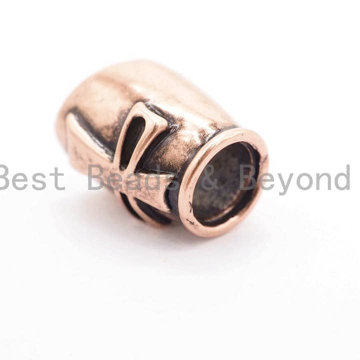BestBeads&Beyond - Venta al por mayor Abalorios/colgantes individuales - Cuenta antigua de casco espartano de plata/oro/cobre, para fabricación de llaveros de pulsera de supervivencia de paracord, pulsera de hombre DIY, 12 x 17 x 13 mm, sku #Y124