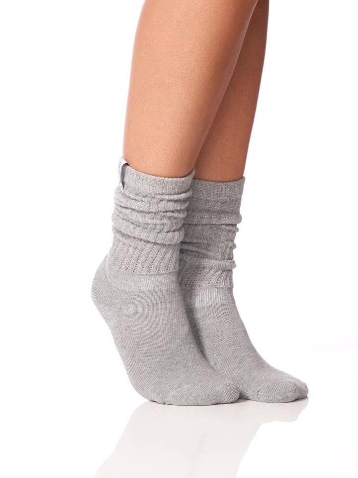 LUCKY HONEY - Wholesale Socks - Women's - The Lightweight Scrunchie Sock Grey