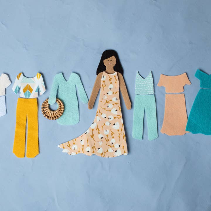 Lowercase Toys – wholesale Docka - Barn – Filt Doll - Deluxe Set i karamell1