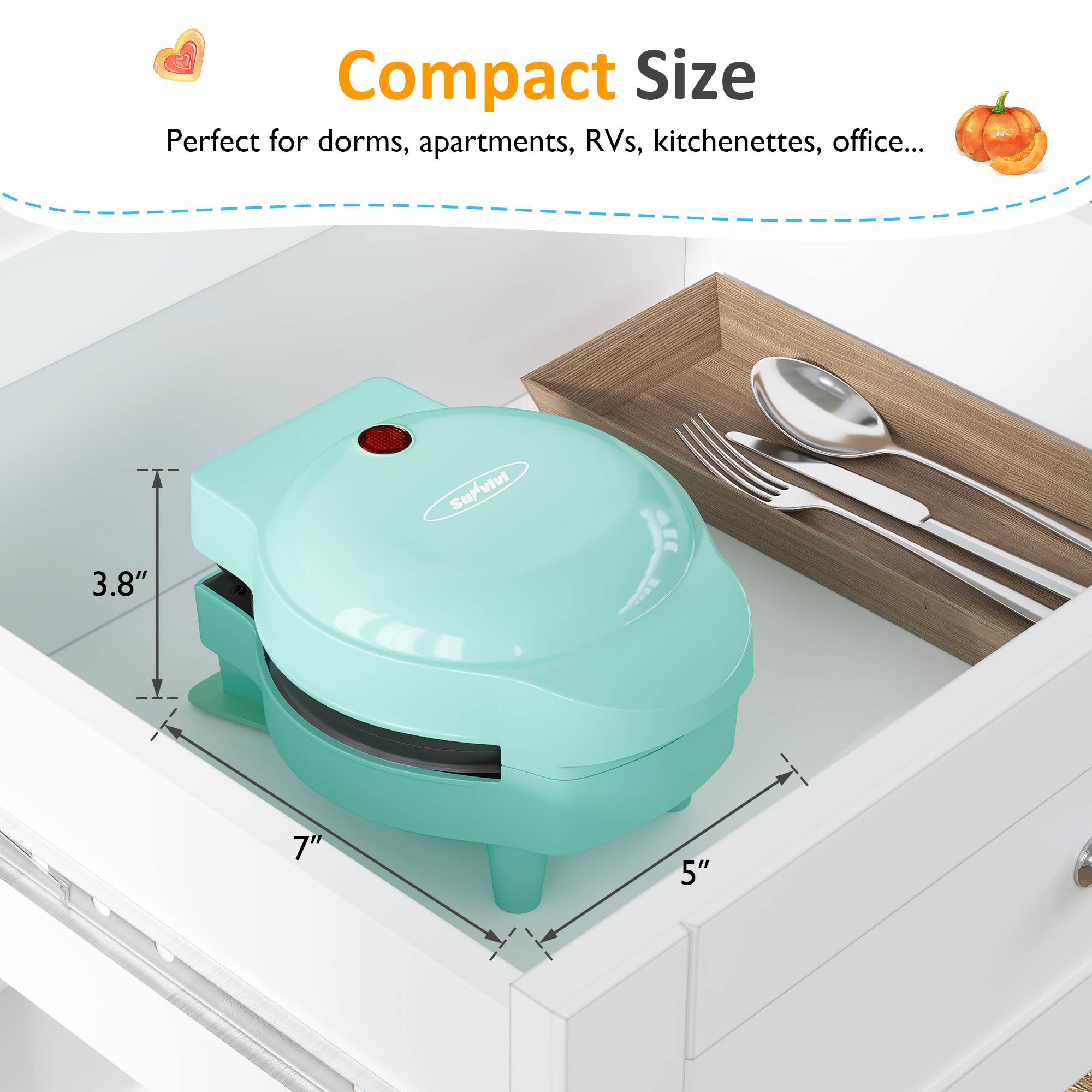 Heynemo - Wholesale Kitchen Appliance - 4" Mini Waffle Maker, 6 in 1 Waffle Iron with 6PC Plates Set6