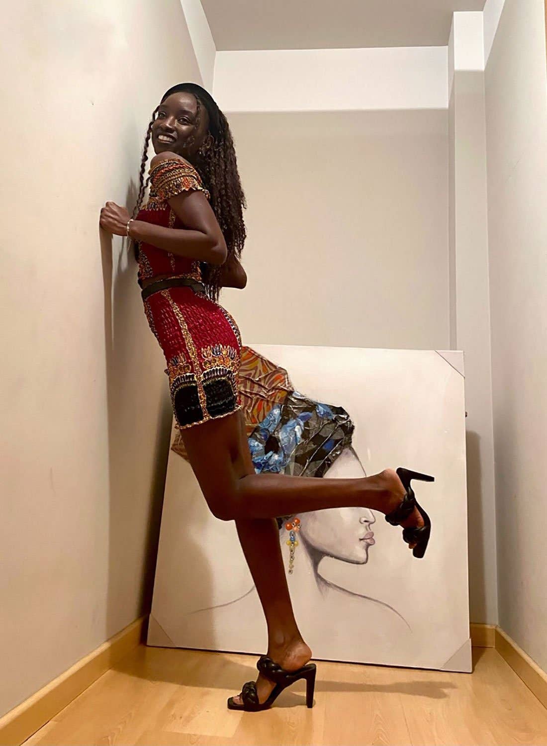 SUESES - Wholesale Top & Skirt Set - Women's - SET OF SKIRT AND TOP WITH SLEEVES DASHIKI WINE.