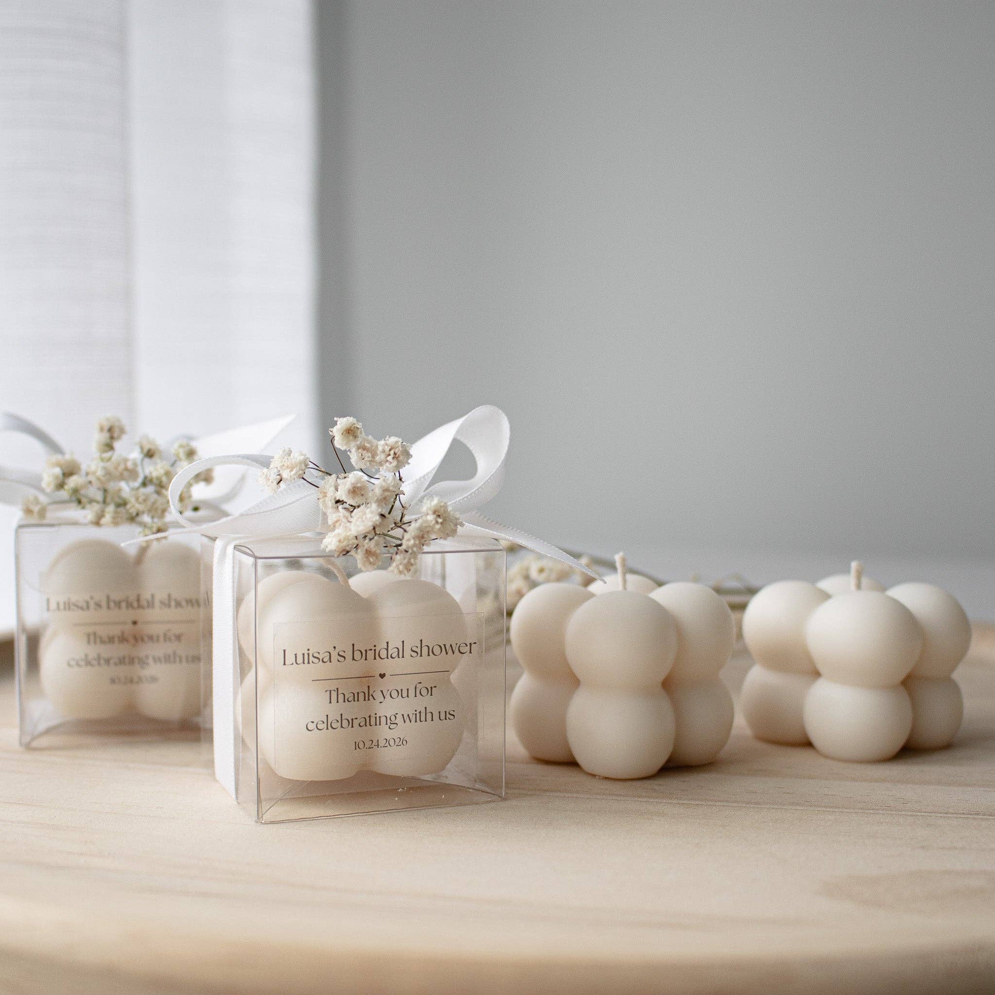 Glowing Harmony Candle Co - Wholesale Party Favor - Personalized Candle Wedding Favors, Bubble Candle Party Favors3
