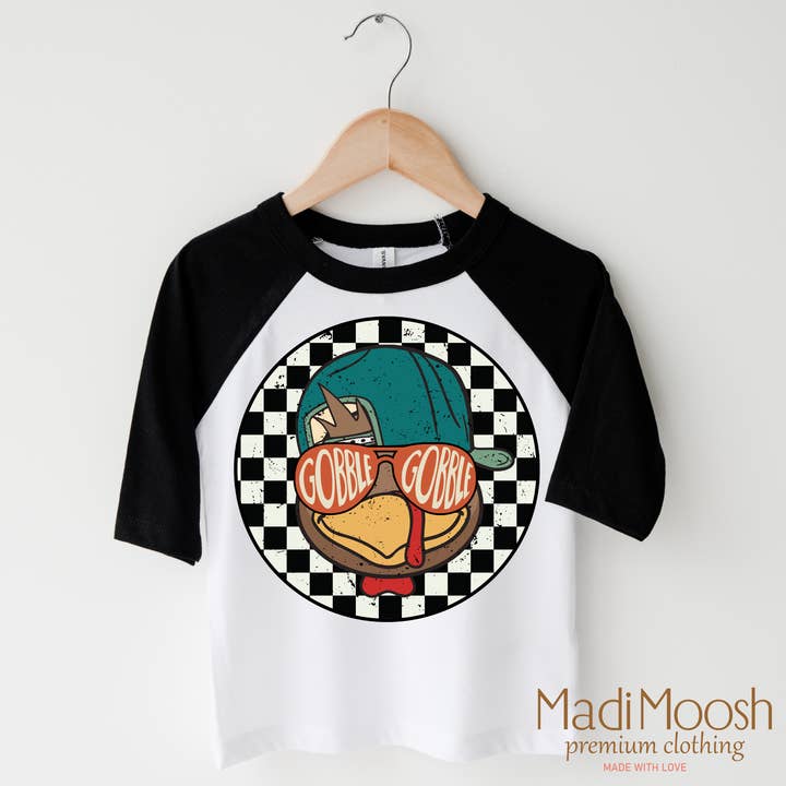 Madi Moosh - Wholesale Screen Printed T-Shirt - Kids - Gobble Gobble Turkey Thanksgiving Shirt - Thanksgiving Tee3