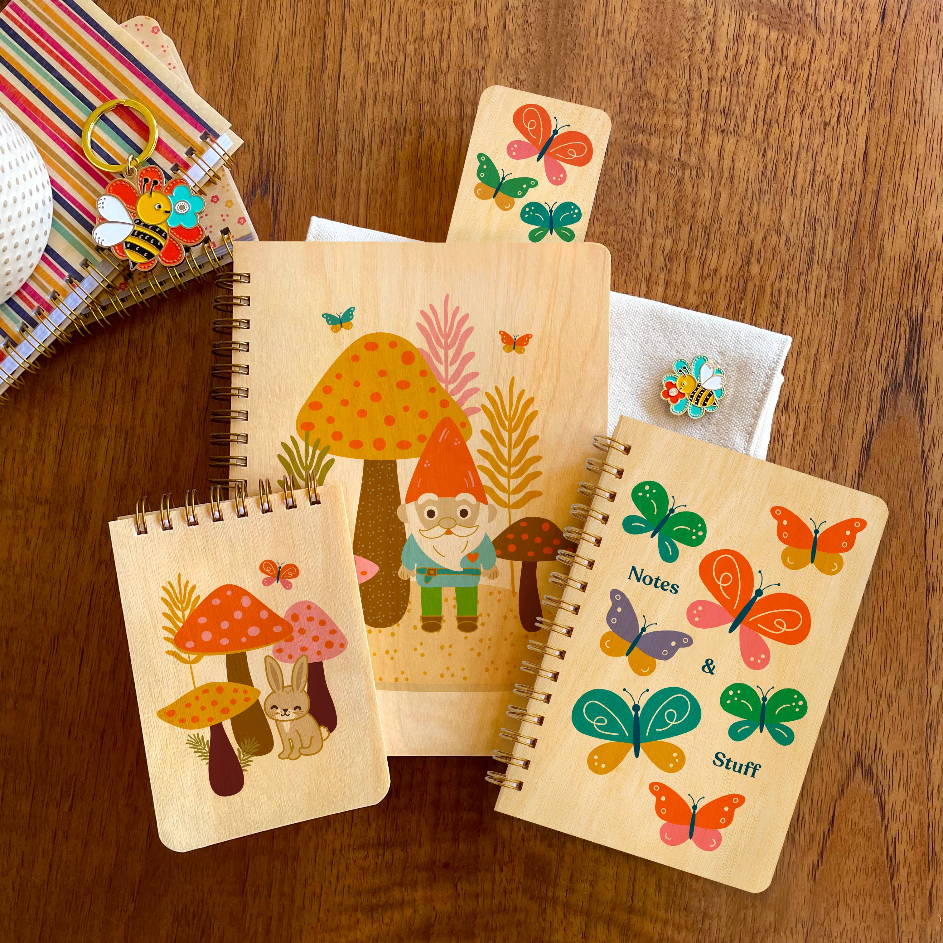 Night Owl Paper Goods - Wholesale Notebook - Butterfly Notes Wood Notebook4