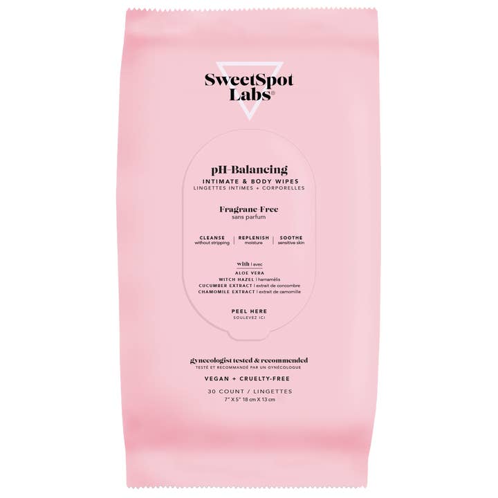 Fragrance-Free pH-Balancing+ Intimate & Body Wipes- 30ct for wholesale by Sweetspot Labs