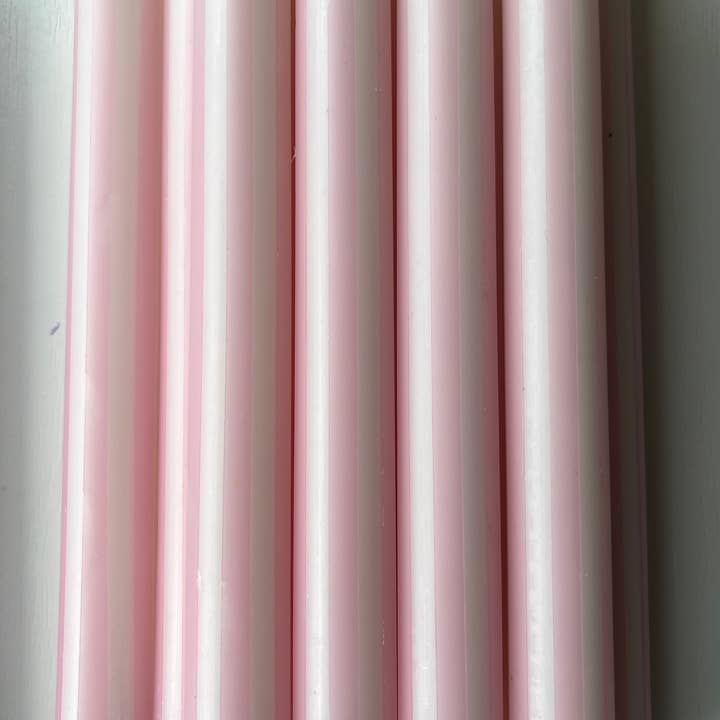 The Colour Emporium - Wholesale Tapered Candle/Candlestick - PASTEL PINSTRIPES individual