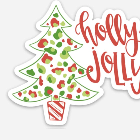 Holly Jollly Christmas Sticker for wholesale by The Redheaded Camel