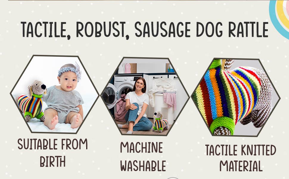 Best Years Ltd - Wholesale Handheld Rattle - Baby - Knitted Sausage Dog Baby Rattle10