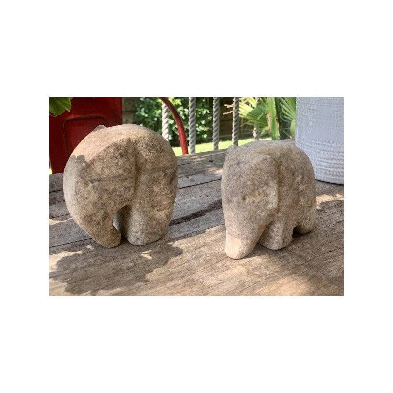 Paloma Black (Casa Natura Design, S.L.) - Wholesale Decorative Figurine - Set Of 2 Pieces: Hand Carved Solid Sandstone Elephants5