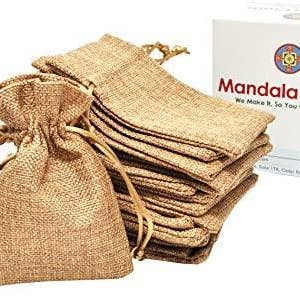 Mandala Crafts – wholesale Gift bag – Mandala Crafts Natural Burlap Drawstring Gift Bag, Linen Pouch for Party Favor, Jewelry, Wedding, Candles, Tea, Coffee; 20 PCs2