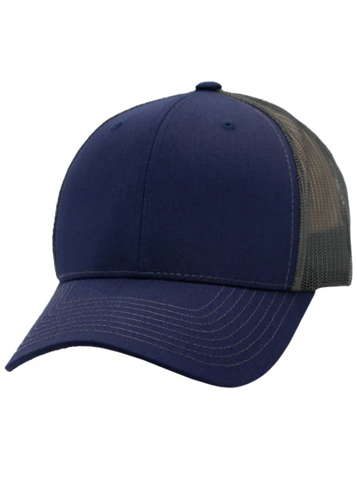 Multitone Cotton Poly Blend Snap Back Trucker Hat for wholesale by Cap Zone