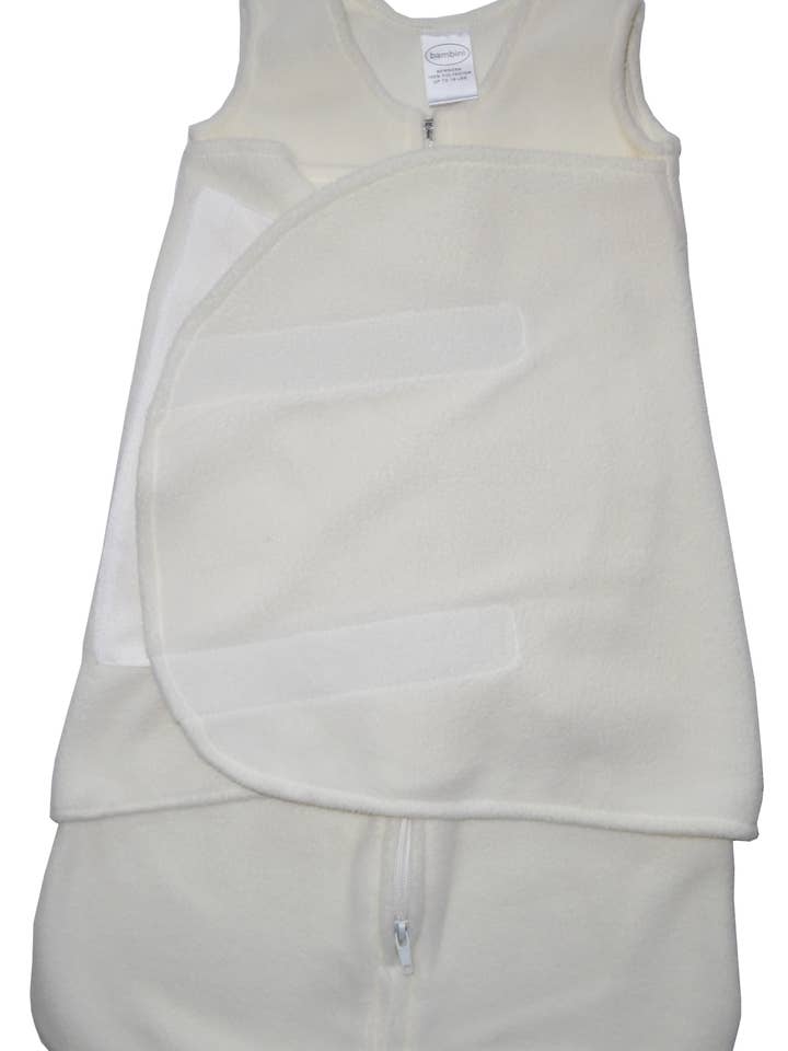 Cream Fleece Swaddle Blanket for wholesale by Bambini Infant Wear inc.